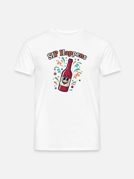 Sip Happens Party Bottle - Men's T-Shirt - white