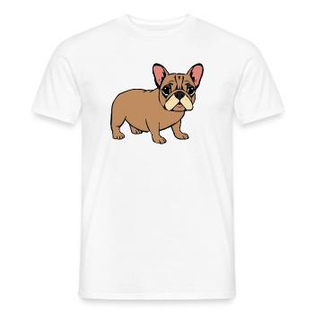 Bouledogue français - T-shirt homme - blanc - Devant - AI Model Male 178 dark (178cm)