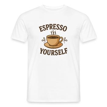Espresso Yourself Coffee Design - Männer T-Shirt - Weiß - Vorne - AI Model Male 178 dark (178cm)