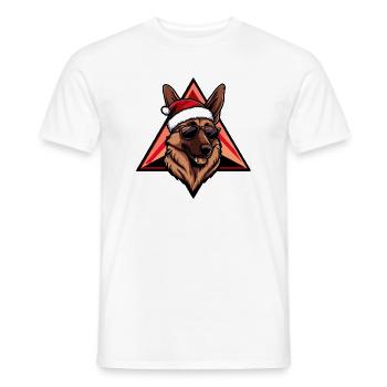 Santa Schäferhund Sonnenbrille - Männer T-Shirt - Weiß - Vorne - AI Model Male 178 dark (178cm)