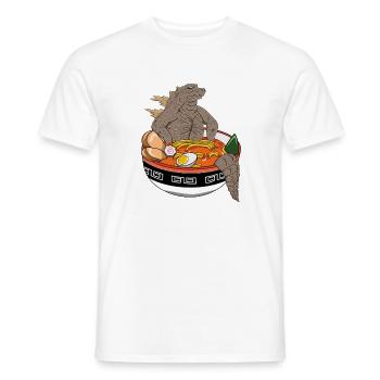 Episches Ramen-Monster-Bowl-Stein-Dinosaurier-Design-Tee - Männer T-Shirt - Weiß - Vorne - AI Model Male 178 dark (178cm)
