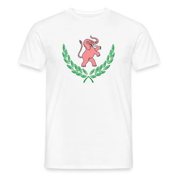 Pink elephant in laurel wreath - Men's T-Shirt - white - Front - AI Model Male 178 dark (178cm)