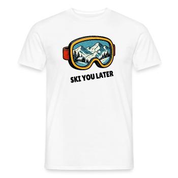 Ski You Later – des lunettes de ski conçues pour les skieurs - T-shirt homme - blanc - Devant - AI Model Male 178 dark (178cm)
