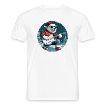 Ours polaire guitare de Noël Ours polaire - T-shirt homme - blanc - Devant - AI Model Male 178 dark (178cm)