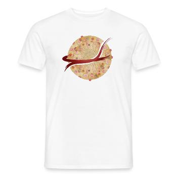 Japanese Fan Mandala with Brush Stroke - Men's T-Shirt - white - Front - AI Model Male 178 dark (178cm)