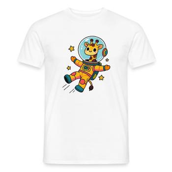 Girafe astronaute kawaii - T-shirt homme - blanc - Devant - AI Model Male 178 dark (178cm)