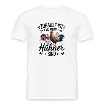 Home is where my chickens are more charming - Men's T-Shirt - white - Front - AI Model Male 178 dark (178cm)