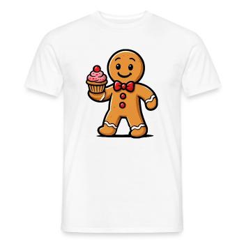 Lebkuchenmann Cupcake Cartoon - Männer T-Shirt - Weiß - Vorne - AI Model Male 178 dark (178cm)