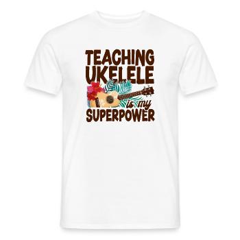 Hawaiian Ukulele Uke Teaching - Männer T-Shirt - Weiß - Vorne - AI Model Male 178 dark (178cm)