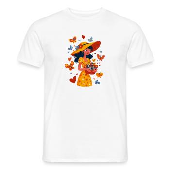Frühlingsfee mit Blumenkorb - Männer T-Shirt - Weiß - Vorne - AI Model Male 178 dark (178cm)