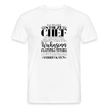 Stolze Chef dieses Teams - Lustiger Büro Spruch - Men's T-Shirt - white - Front - AI Model Male 178 dark (178cm)
