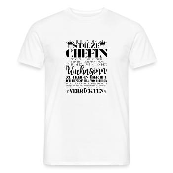 Chefin – Team im Griff mit Humor - Männer T-Shirt - Weiß - Vorne - AI Model Male 178 dark (178cm)