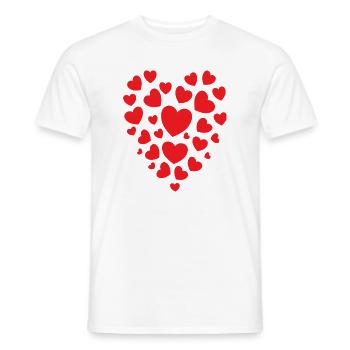 Motif de confettis en cœur rouge : motif de cœur rouge - T-shirt homme - blanc - Devant - AI Model Male 178 dark (178cm)