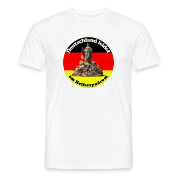 Deutschland hat ein Helfersyndrom - Männer T-Shirt - Weiß - Vorne - AI Model Male 178 dark (178cm)