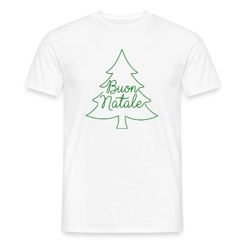 Buon Natale Christmas Tree Christmas Design - Men's T-Shirt - white - Front - AI Model Male 178 dark (178cm)