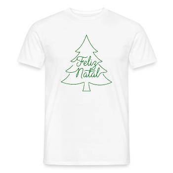Feliz Natal Christmas Tree Christmas Design - Men's T-Shirt - white - Front - AI Model Male 178 dark (178cm)