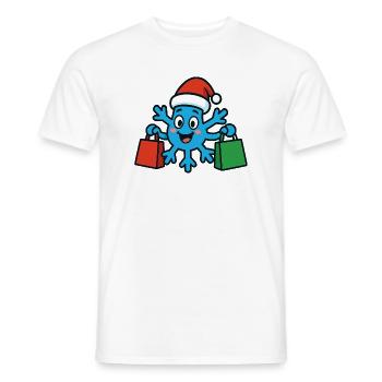 Weihnachtliche Schneeflocke kauft Geschenke - Männer T-Shirt - Weiß - Vorne - AI Model Male 178 dark (178cm)