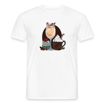 Festliche Dessertgetränke mit Weihnachtsmann - Männer T-Shirt - Weiß - Vorne - AI Model Male 178 dark (178cm)