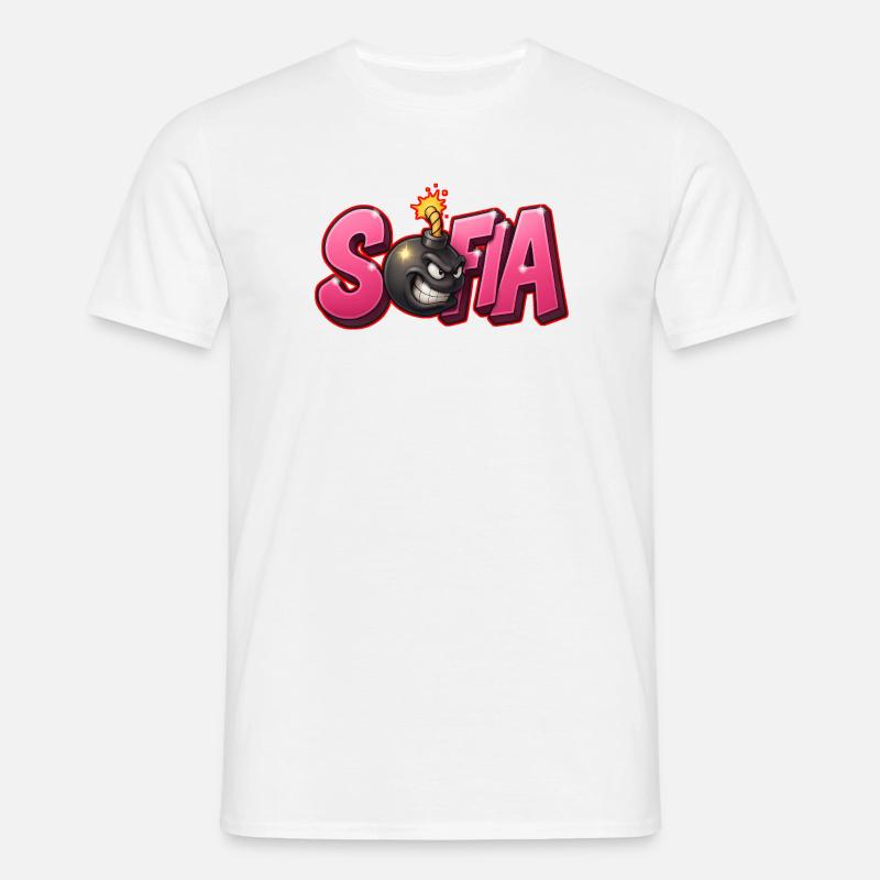 Sofia Graffiti Name Bomb Graffité 3D - T-shirt Homme - blanc
