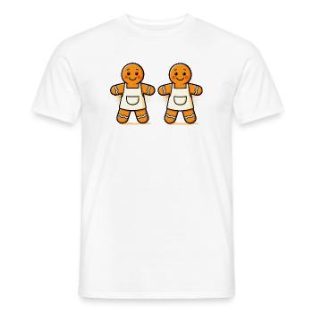 Gingerbread men with apron - Men's T-Shirt - white - Front - AI Model Male 178 dark (178cm)