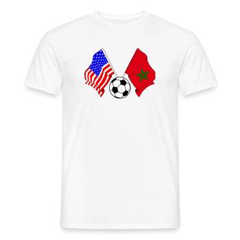 Football Maroc vs USA - T-shirt homme - blanc - Devant - AI Model Male 178 dark (178cm)