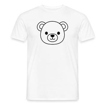 Visage d’ours en peluche - T-shirt homme - blanc - Devant - AI Model Male 178 dark (178cm)