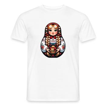 Matryoshka in Russian Matryoshka Doll Russian - Men's T-Shirt - white - Front - AI Model Male 178 dark (178cm)