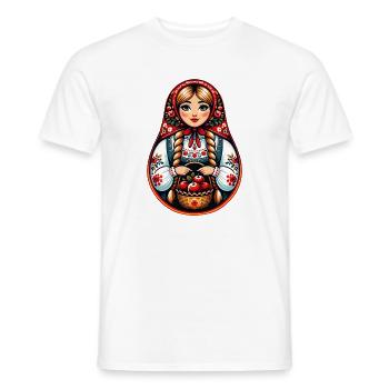 Matryoshka in Russian Matryoshka Doll Russian - Men's T-Shirt - white - Front - AI Model Male 178 dark (178cm)