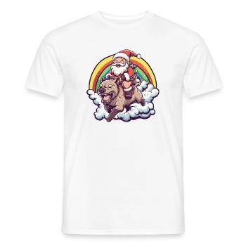 Hyäne Weihnachtsmann Weihnachten - Männer T-Shirt - Weiß - Vorne - AI Model Male 178 dark (178cm)
