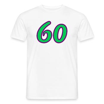 60. 60 JAHRE. 60-JÄHRIGES JUBILÄUM. 60. GEBURTSTAG. - Männer T-Shirt - Weiß - Vorne - AI Model Male 178 dark (178cm)