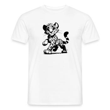 Cute leopard most beautiful predator of the savannah - Men's T-Shirt - white - Front - AI Model Male 178 dark (178cm)