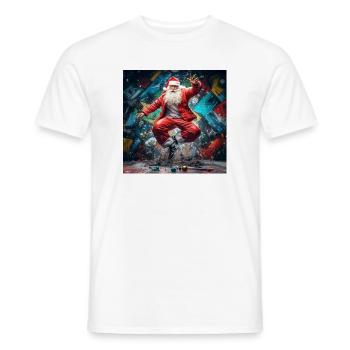 Weihnachtsmann Graffiti Sprung Breakdance - Männer T-Shirt - Weiß - Vorne - AI Model Male 178 dark (178cm)