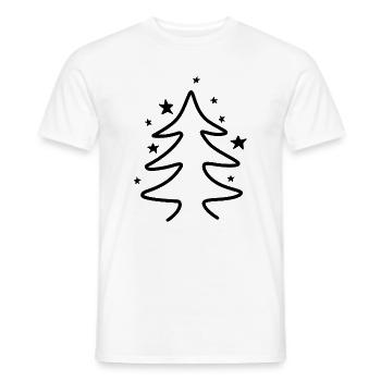 Minimalist Christmas tree with stars - Men's T-Shirt - white - Front - AI Model Male 178 dark (178cm)