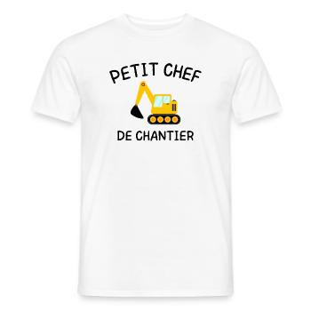 Small Site Manager Construction Machinery Excavator - Men's T-Shirt - white - Front - AI Model Male 178 dark (178cm)