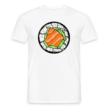 Japanische Lachs-Sushi-Rolle Japanisches Essen Kunst - Männer T-Shirt - Weiß - Vorne - AI Model Male 178 dark (178cm)
