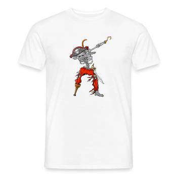 Dabbing Pirate Skeleton Funny Halloween Costume - Men's T-Shirt - white - Front - AI Model Male 178 dark (178cm)