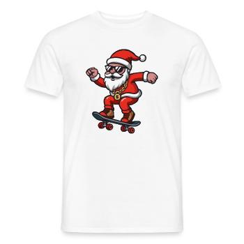 Santa Skating - Men's T-Shirt - white - Front - AI Model Male 178 dark (178cm)