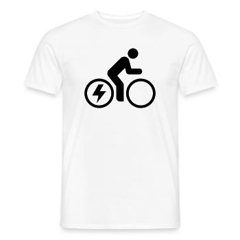 E-bike, e-biker, bike tour - Men's T-Shirt - white - Front - AI Model Male 178 dark (178cm)
