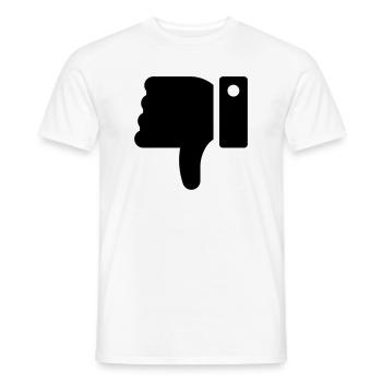 Dislike Hand, Hater Symbol, Thumbs Down - Men's T-Shirt - white - Front - AI Model Male 178 dark (178cm)