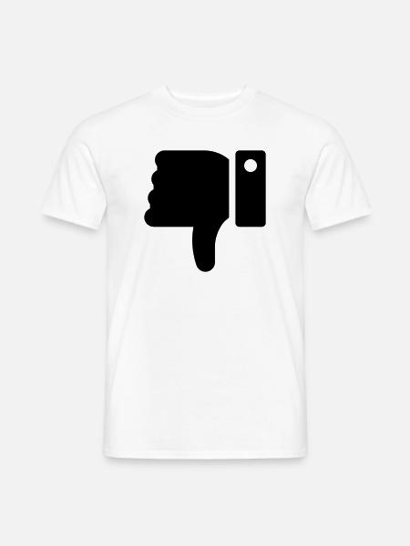 Dislike Hand, Hater Symbol, Thumbs Down - Men's T-Shirt - white