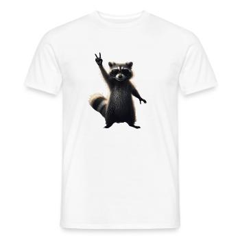 Cool raccoon with sunglasses motif - Men's T-Shirt - white - Front - AI Model Male 178 dark (178cm)