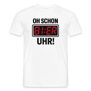 Funny Beer Clock Saying Motif - Men's T-Shirt - white - Front - AI Model Male 178 dark (178cm)