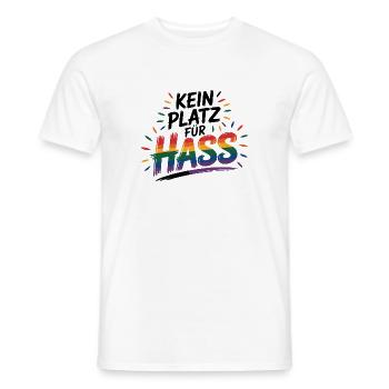 No Place for Hate - Cool Pride Logo - Men's T-Shirt - white - Front - AI Model Male 178 dark (178cm)