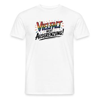 Diversity instead of exclusion - Cool Pride Logo - Men's T-Shirt - white - Front - AI Model Male 178 dark (178cm)