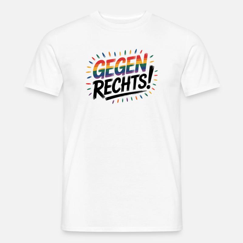 Gegen Rechts - Cool Pride Logo - Männer T-Shirt - Weiß