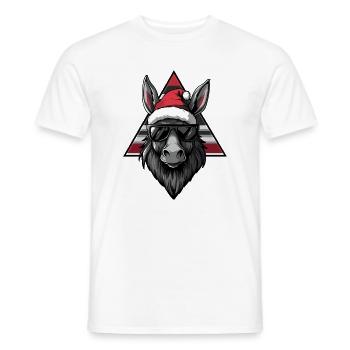 Donkey Santa with sunglasses - Men's T-Shirt - white - Front - AI Model Male 178 dark (178cm)