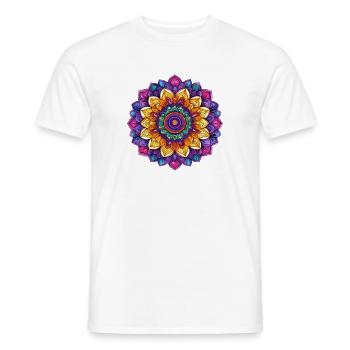 Kaleidoskop Mandala Farbspiel - Männer T-Shirt - Weiß - Vorne - AI Model Male 178 dark (178cm)