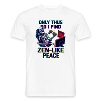 Gamer Rage Zen Peace - Men's T-Shirt - white - Front - AI Model Male 178 dark (178cm)