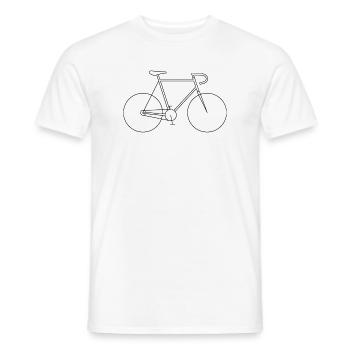 Silhouette de vélo : design minimaliste pour cyclistes - T-shirt homme - blanc - Devant - AI Model Male 178 dark (178cm)