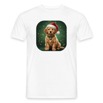 Cloche de Noël du Bébé Père Noël - T-shirt homme - blanc - Devant - AI Model Male 178 dark (178cm)